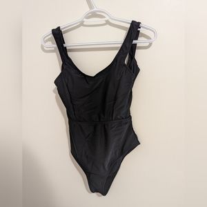 Black Vintage Style One-piece Bathing Suit
